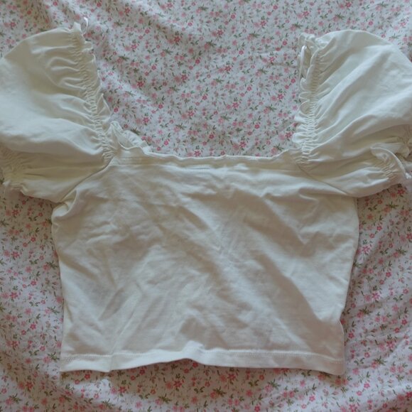White Topshop Corseted Shirt - Picture 6 of 6